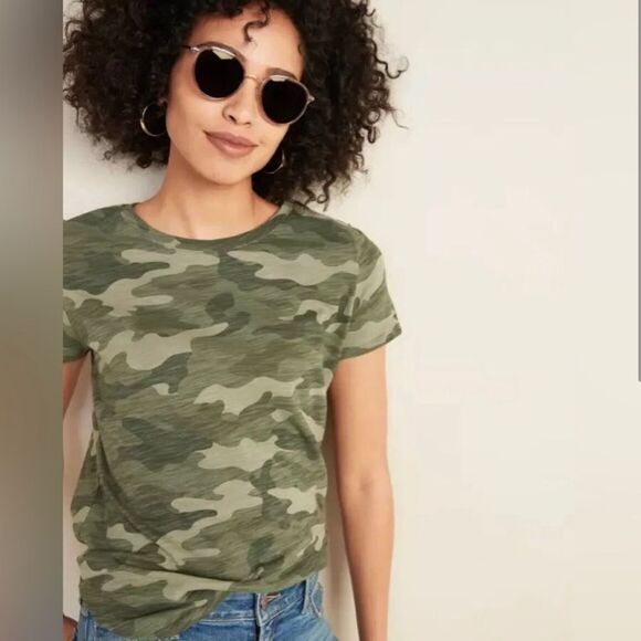 Old Navy Everywhere Green Camo Short Sleeve Slub T-Shirt Large NEW - Picture 9 of 10